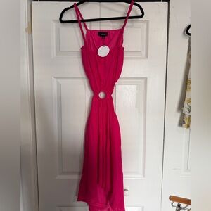 Aakaa Vibrant Pink Cut out Dress